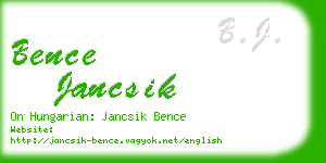 bence jancsik business card